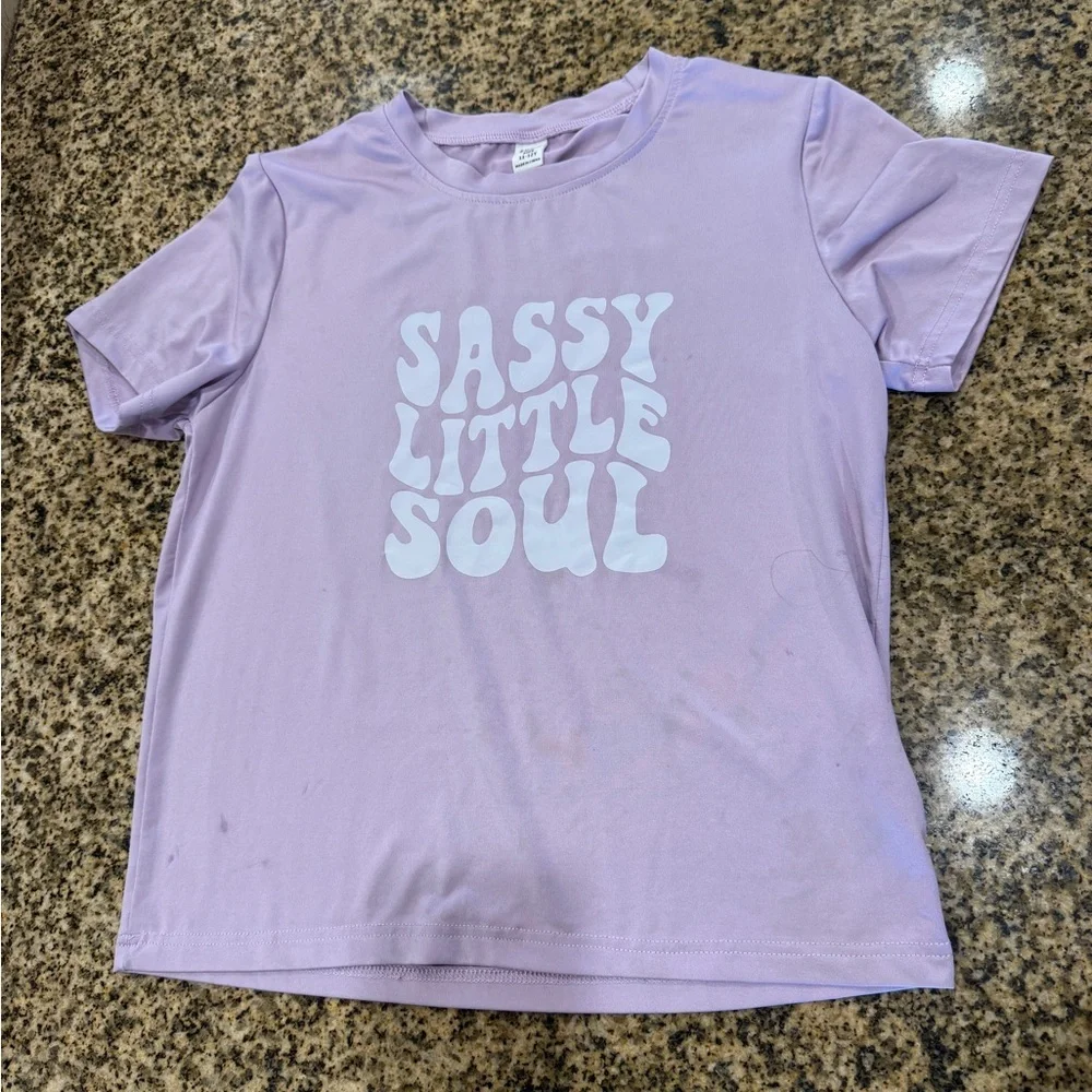 SHEIN Sassy Little‎ Soul Kids Lavender T-Shirt Size 11/12